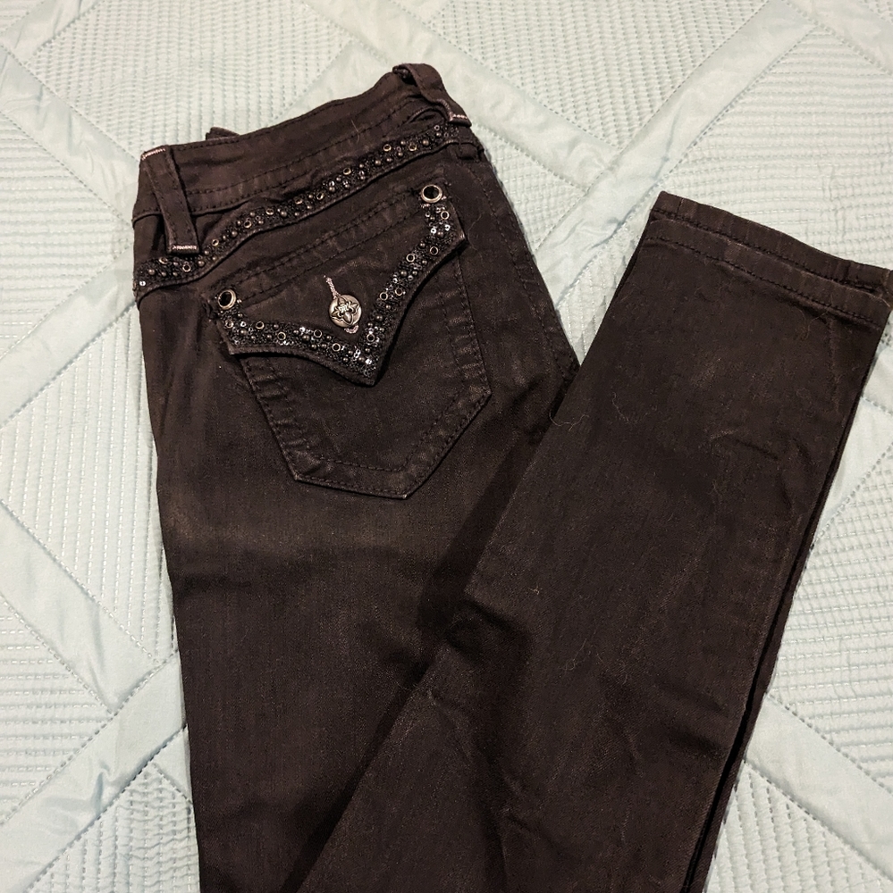 Miss me Black Skinny Jeans with details